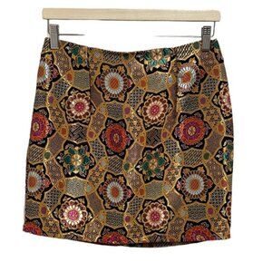 6. Pretty Little Thing Multicolor Brocade Mini Skirt UK 10 USA 6 EU 38